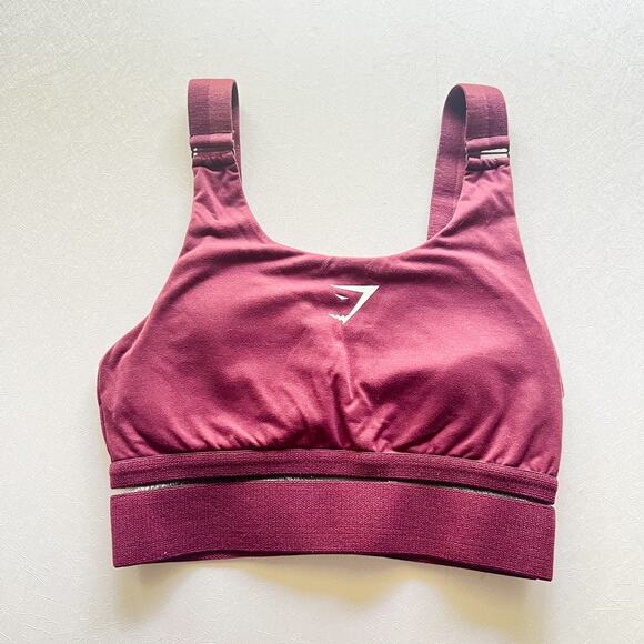 Gymshark Embody Sports Bra Dark Ruby Small Wide Adjustable Straps Discontinued - Picture 1 of 8